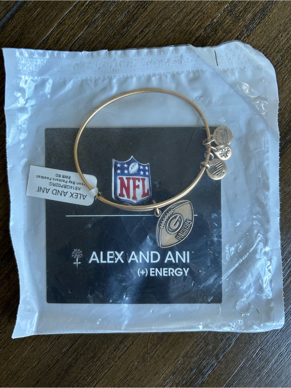Alex & Ani NFL Green Bay Packers Charm Bracelet Rafaelian Gold 2017 NWT